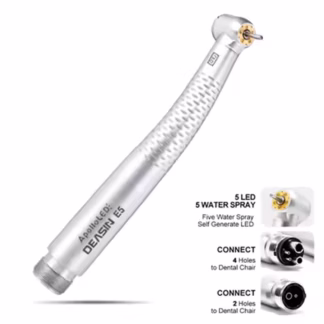 Dental Factory Dental Highspeed Handpiece 5 LED 5 Sprar Water Led Push Button Turbina Highspeed Ceramics Bearing Good Quality