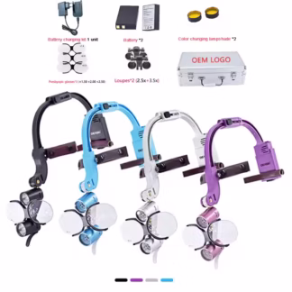 HESPERUS Full Set 2.5X 3.5X Dental Headlamp Medical Loupes Magnifier Wireless Surgical Head Light Dental Operation