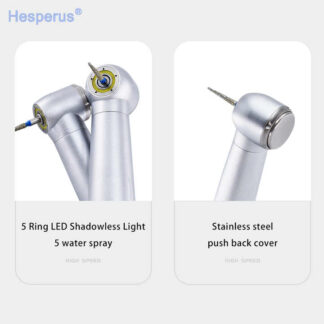 Custom Dental Product Led Handpiece Toruqe 5 Way Spray Push Button Ceramic Turbine High Speed E-generator Dentisty Drills