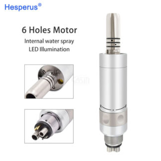 Dental Basic Instruments 6 Hole E Type Air Motor With Led Fit Optical Fiber Contra Angle Air Turbine For Dentistry