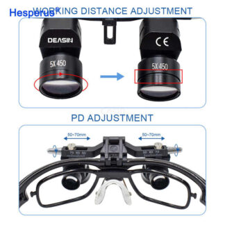 5x Dental 48° Loupes Dental Magnifier Dental Surgery Medical Loupe Magnification Binocular 350-550mm Medical Dentistry Equipment