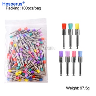 100pcs Dental Prophy Brushes Cup Polishing Polisher Disposable Latch Type Mixed Color Plat Used For Stain Removal And Polish