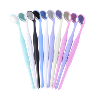 10pcs/box With Random Colors Dental Double Sided Mouth Mirrors Autoclavable Surface Exam Reflectors With Handle