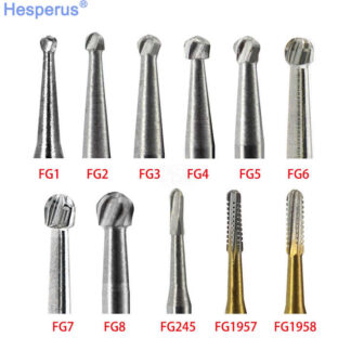 1pc Dental Disposables Consumables Materials High Hardness High Speed Handpiece Diamond Bur Fg 1/2/3/4/5 0.8mm-1.6mm