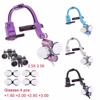 2.5X 3.5X Whole Set Dental LED Head Light Lamp for Magnification Binocular Loupes 5W Light Dentisit Surgical Headlight Equipment