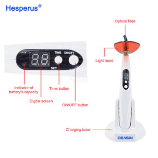 Dental Wireless Led Curing Lamp 1200-1500mw/cm² Led Resin Cure Light Resina Lampara Led Fotocurado Dental Curing Light