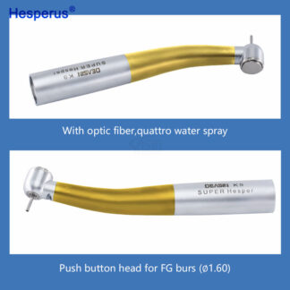 High-speed Dental Fiber Optic Handpiece Air Turbine Big Torque Ceramic Bearing Push Button Head For K Coupler-electric Power