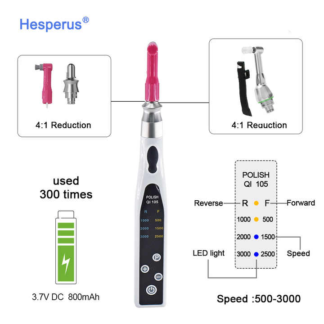 Dental Electric Polishing Motor Straight Prophy Handpiece Disposable Head 500-3000 Rpm For Teeth Polisher Whitening