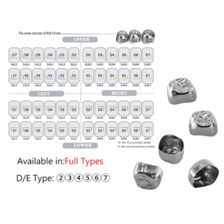 Hot 5pcs Dental Crown Kid Primary Molar Teeth 1st 2nd Stainless Steel Pediatric Temporary Crown For Upper/lower Left/right