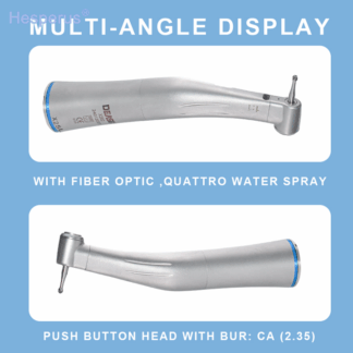 X25l Dental Equipment 1:1 Contra Angle Low Speed Handpiece Fiber Optic Led Quattro Internal Water Spray Push Button Blue Ring