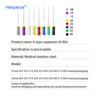 Hot Selling Niti Dental Endo Files High Quality 21mm/25mm Hand Files Stainless Steel Niti K Files Root Canal Retreatment