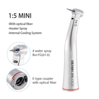 Mini Head 1:5 New Z85l Push Button Dental Contra Angle Handpiece Increase Speed Handpiece Z85l Inner Water Spray Red Ring