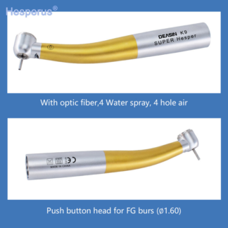 Golden Dental Handpiece Optical Fiber Torque Head Air Turbine Ceramic Bearing For Kavo Connector Dentist Tool