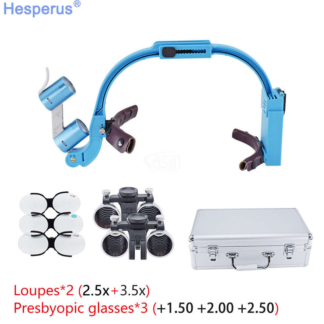 Hesperus Full Set 2.5x 3.5x Dental Headlamp Medical Loupes Magnifier Wireless Surgical Head Light Dental Operation