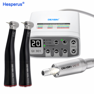 Dental Led Electric Clinical Brushless Micro Motor Work With Black 1:5 Fiber Optic Led Contra Angle Dentist Low Speed Handpiece